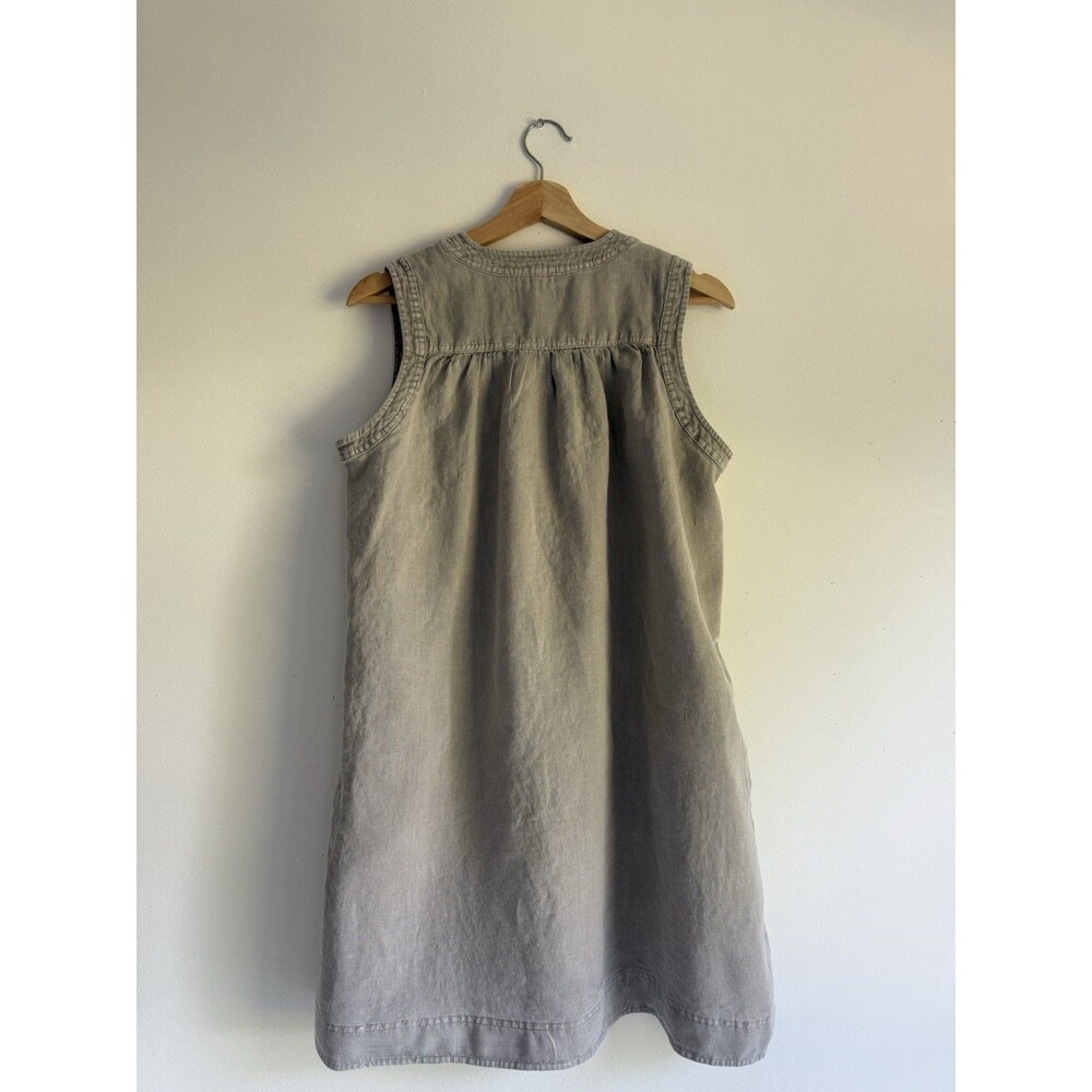 Rachel Zoe 100% Linen Sleeveless Dress Size S Gray Lace-Up V-Neck Boho Tunic - Picture 2 of 10